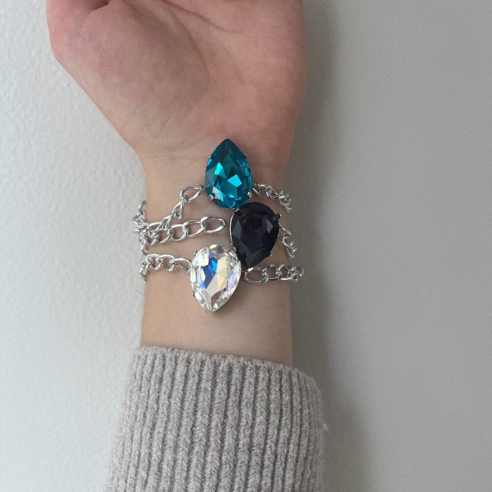 Swarovski Crystal Pear Shaped Bracelet - Hypoallergenic - Gift, Woman, Man